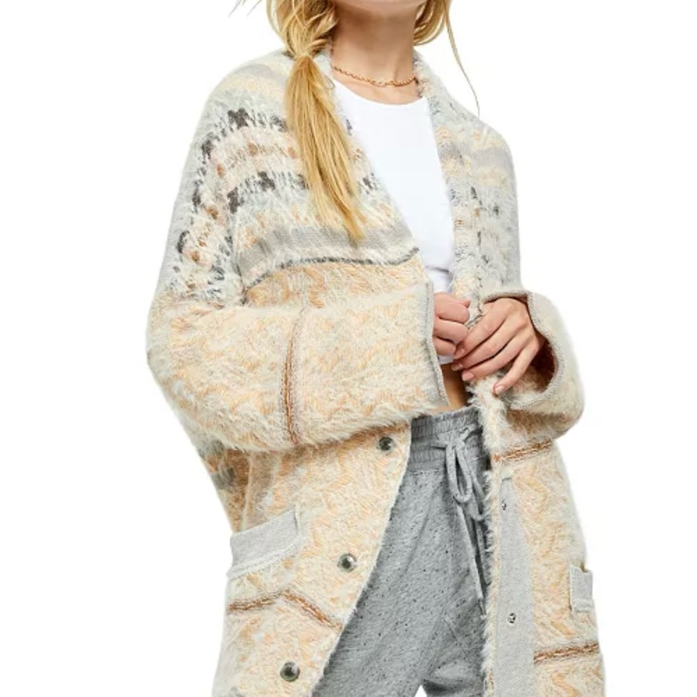 💚($198) Free People NWT Multicolor Cardigan Sweater